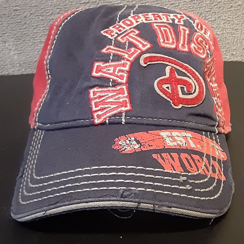 Vintage Walt Disney World Worker's Hat Blue Red Property of 1982